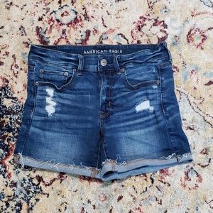 American Eagle Super Stretch Distressed Cutoff Midi Short Size 8